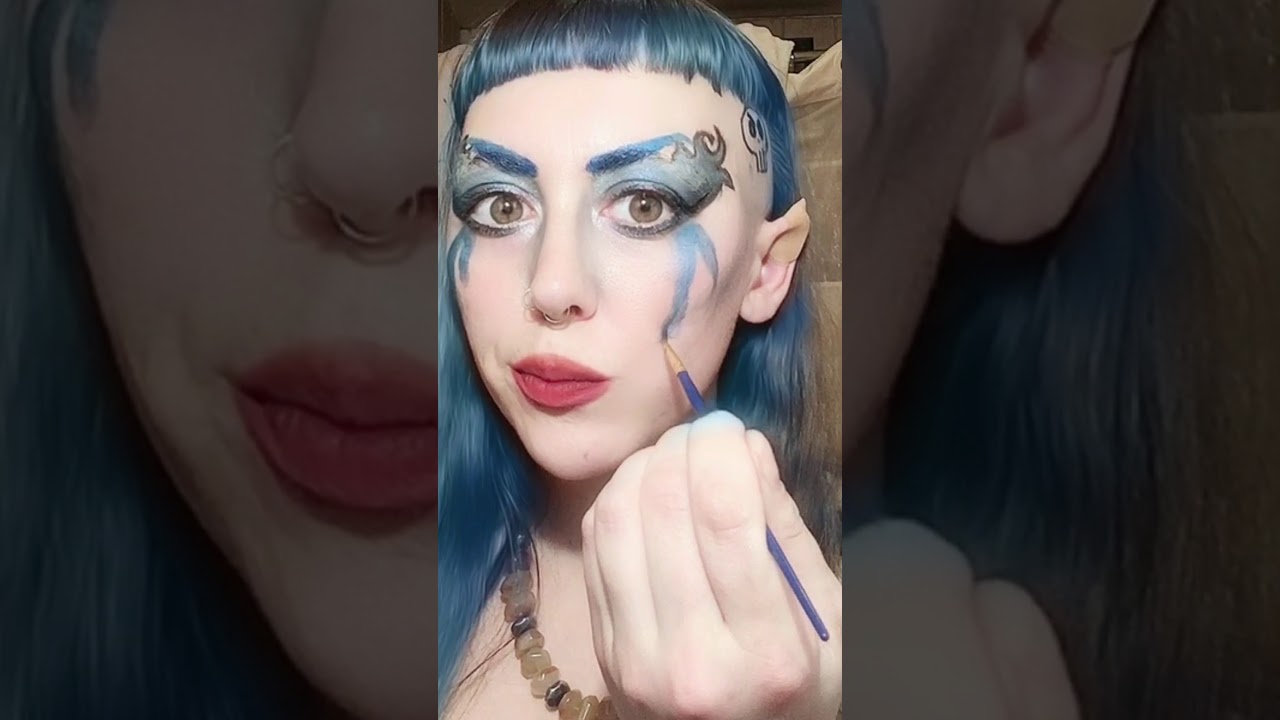 Shaved head art x Disney villains series makeup inspired by hades x