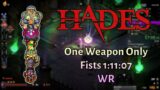 Fists One Weapon Only 1:11:07 RTA – Hades Speedrun