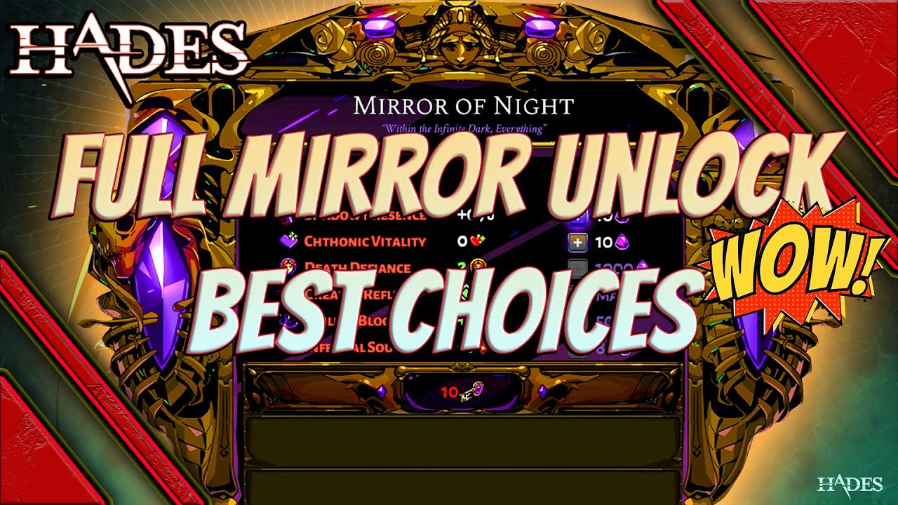 Hades all mirror of night best upgrades choices what you should get