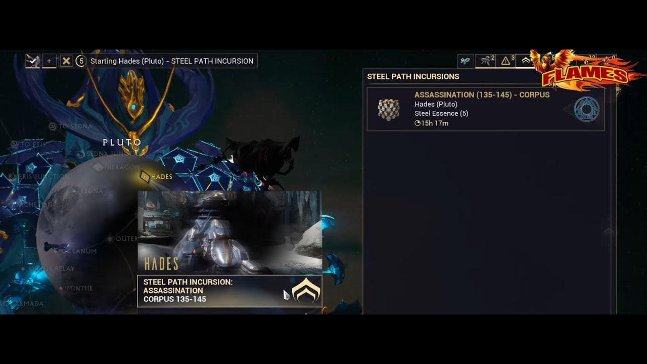 Warframe Steel Path Incursion Hades (Pluto) Mission Assassination level