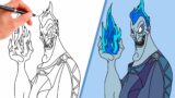 How To Draw HADES FROM HERCULES THE MOVIE | SUPER EASY DISNEY DRAWING
