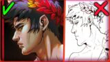 FURRIES CAN DRAW HUMANS! Wow! SMEGSY MALE PORTRAIT / // Art Process Explained! Hades fanart